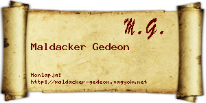 Maldacker Gedeon névjegykártya